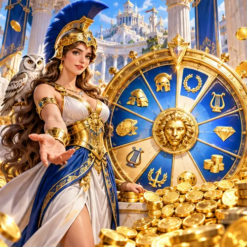 Athena spinning the daily Wheel of Athena